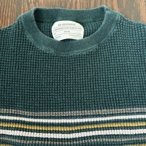 XS Green REI Henley with Stripes